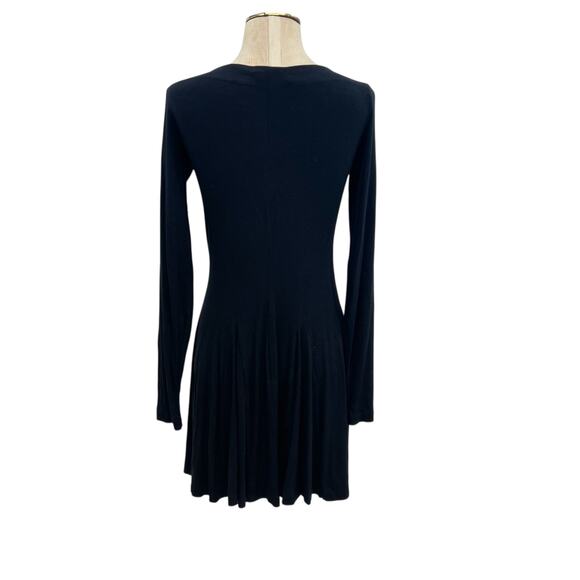 Betsey Johnson Vintage Dress Long Sleeve Button Front Henley Black Size Large - Picture 7 of 11